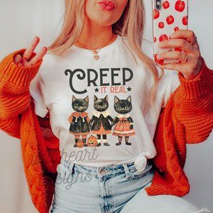 Creep It Real Vintage Halloween Retro Unisex Short Sleeve T-shirt, Vintage Tee